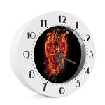 Flaming Evil Skull Print Alarm Clock