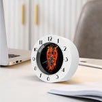 Flaming Evil Skull Print Alarm Clock