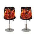 Flaming Evil Skull Print Bar Stool Covers