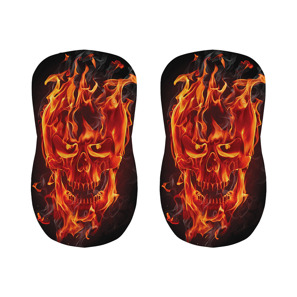 Flaming Evil Skull Print Bar Stool Covers