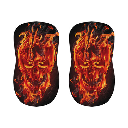 Flaming Evil Skull Print Bar Stool Covers