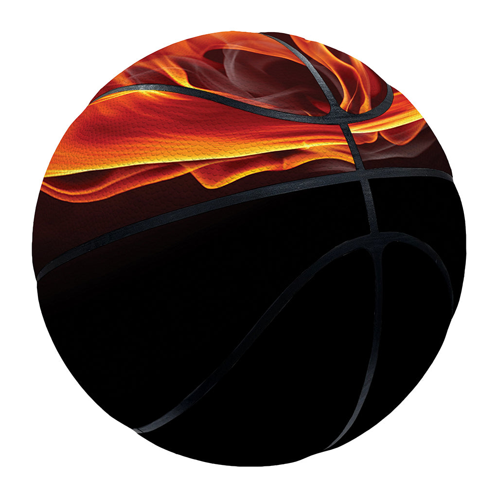 Flaming Evil Skull Print Basketball