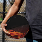 Flaming Evil Skull Print Basketball