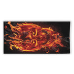 Flaming Evil Skull Print Beach Towel
