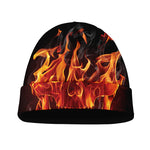Flaming Evil Skull Print Beanie