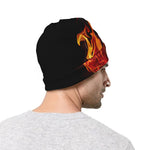 Flaming Evil Skull Print Beanie