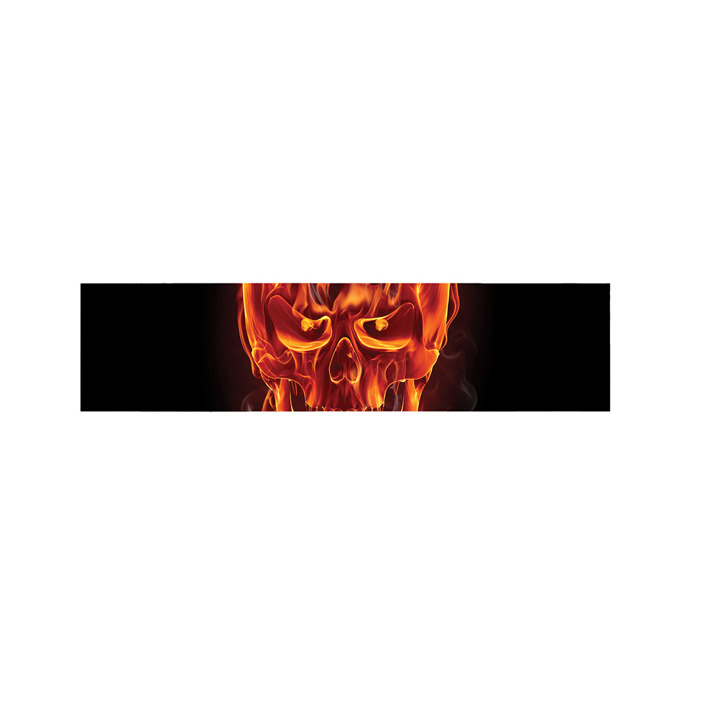 Flaming Evil Skull Print Bed Runner