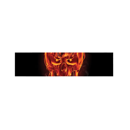 Flaming Evil Skull Print Bed Runner