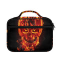 Flaming Evil Skull Print Briefcase Bible Bag