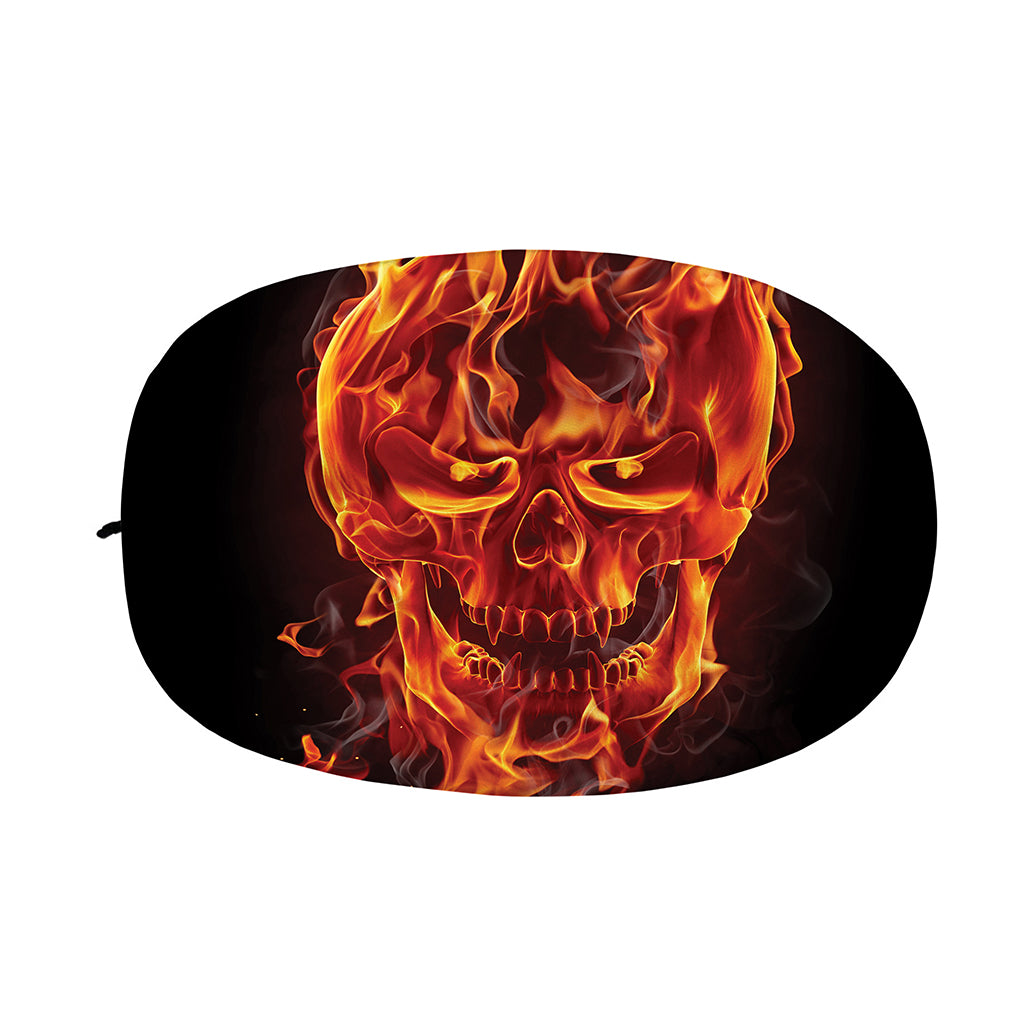 Flaming Evil Skull Print Car Side Mirror Covers