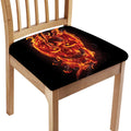 Flaming Evil Skull Print Chair Cushion Cover