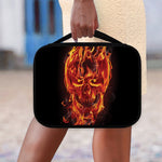 Flaming Evil Skull Print Classic Bible Case