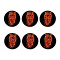 Flaming Evil Skull Print Coaster Set