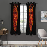 Flaming Evil Skull Print Curtain