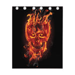Flaming Evil Skull Print Curtain