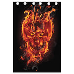 Flaming Evil Skull Print Curtain