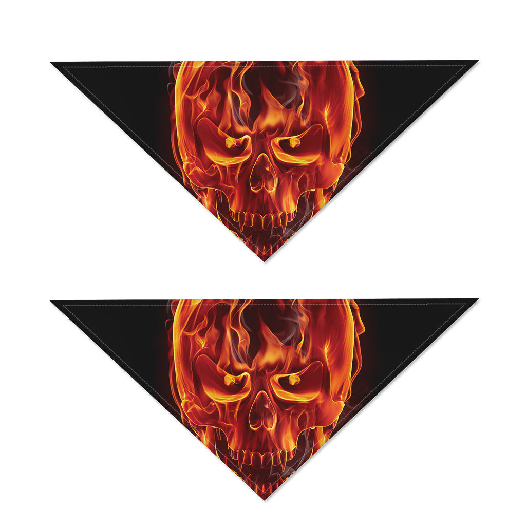 Flaming Evil Skull Print Dog Bandana