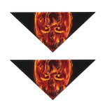 Flaming Evil Skull Print Dog Bandana