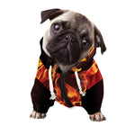 Flaming Evil Skull Print Dog Zip Up Hoodie