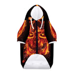Flaming Evil Skull Print Dog Zip Up Hoodie