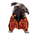 Flaming Evil Skull Print Dog Zip Up Jacket
