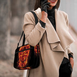 Flaming Evil Skull Print Double Strap Bible Bag