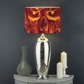 Flaming Evil Skull Print Drum Lamp Shade