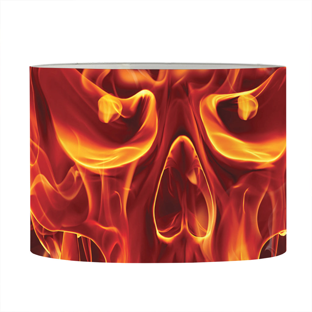 Flaming Evil Skull Print Drum Lamp Shade