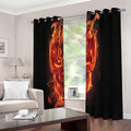 Flaming Evil Skull Print Extra Wide Grommet Curtains