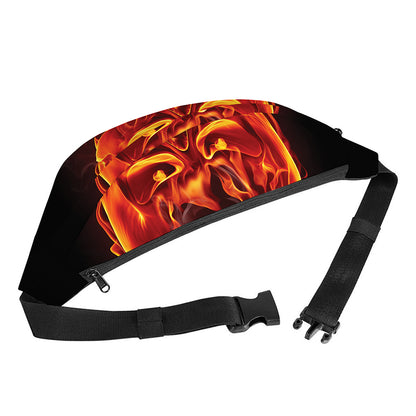 Flaming Evil Skull Print Fanny Pack