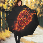 Flaming Evil Skull Print Foldable Umbrella