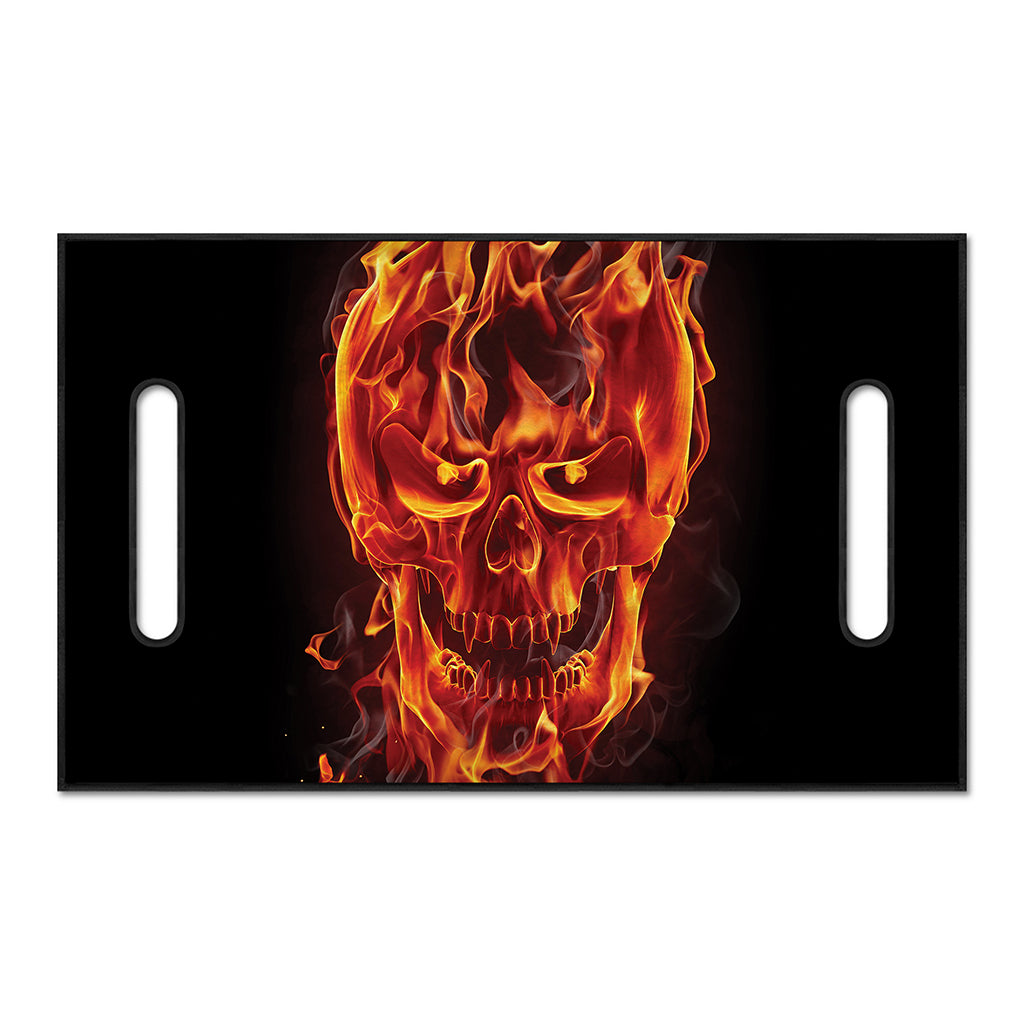 Flaming Evil Skull Print Golf Cart Seat Cover