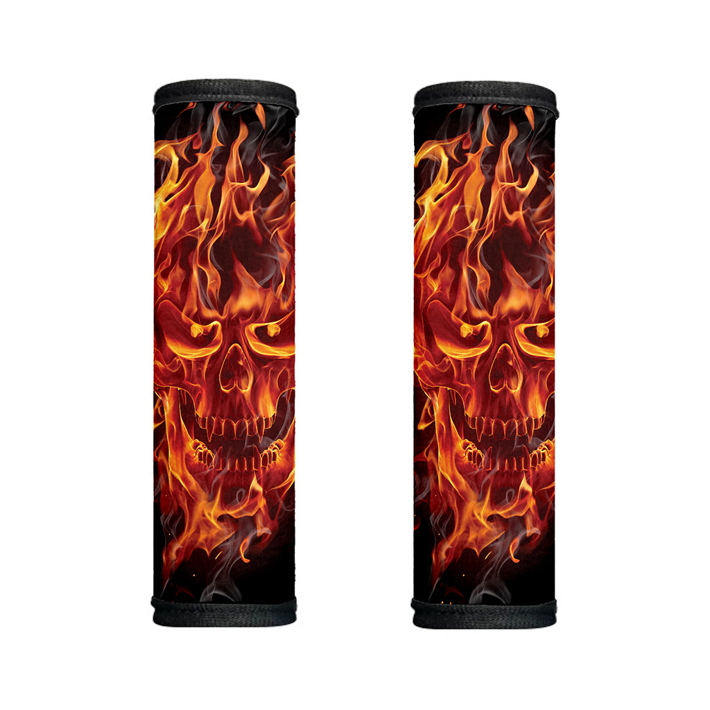 Flaming Evil Skull Print Handle Covers