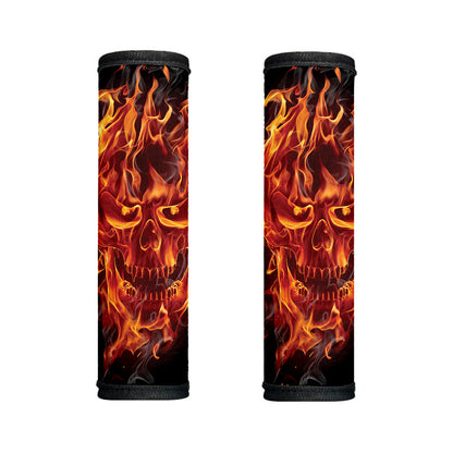 Flaming Evil Skull Print Handle Covers