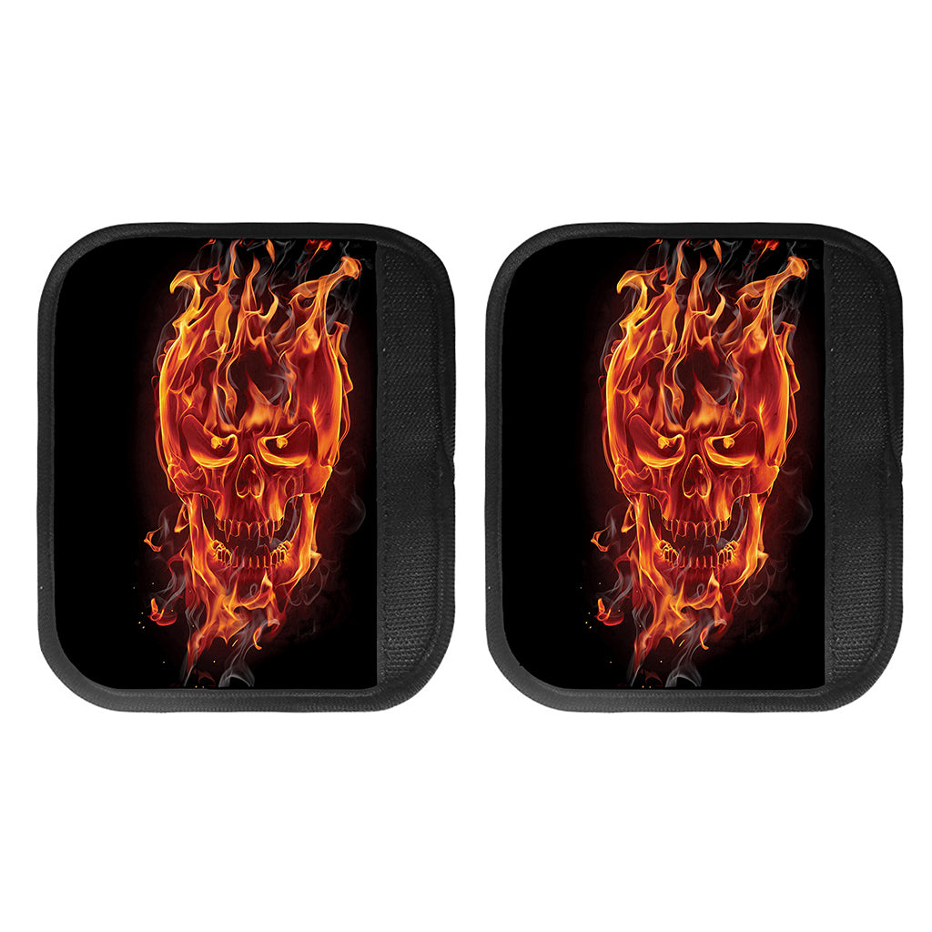 Flaming Evil Skull Print Handle Covers