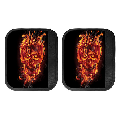 Flaming Evil Skull Print Handle Covers