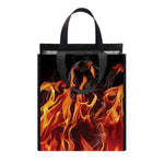 Flaming Evil Skull Print Insulated Lunch Tote