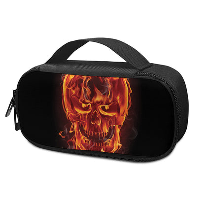 Flaming Evil Skull Print Insulin Cooler Travel Case