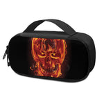 Flaming Evil Skull Print Insulin Cooler Travel Case