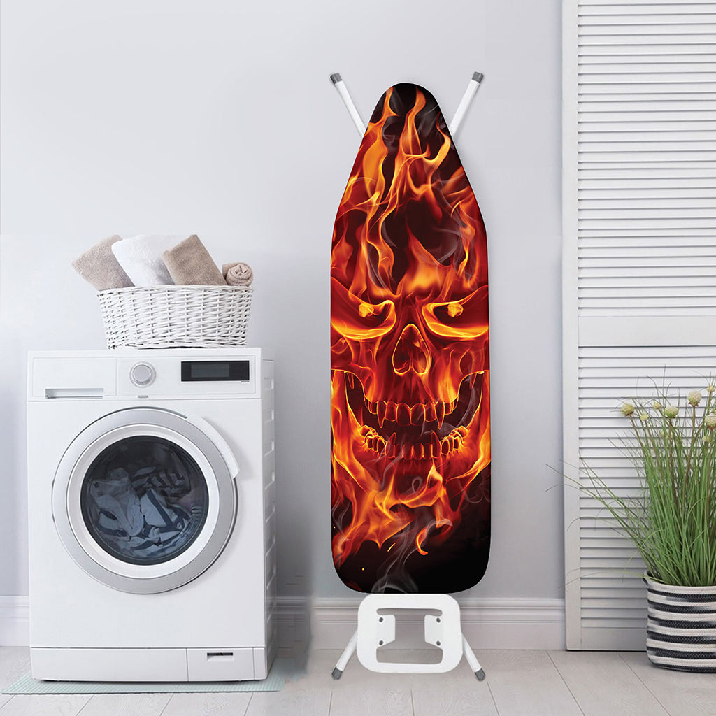 Flaming Evil Skull Print Ironing Board Cover