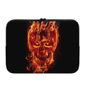 Flaming Evil Skull Print Laptop Sleeve