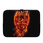 Flaming Evil Skull Print Laptop Sleeve