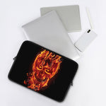 Flaming Evil Skull Print Laptop Sleeve