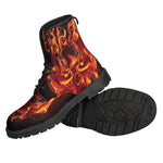 Flaming Evil Skull Print Backpack