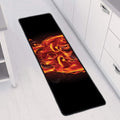 Flaming Evil Skull Print Long Kitchen Mat