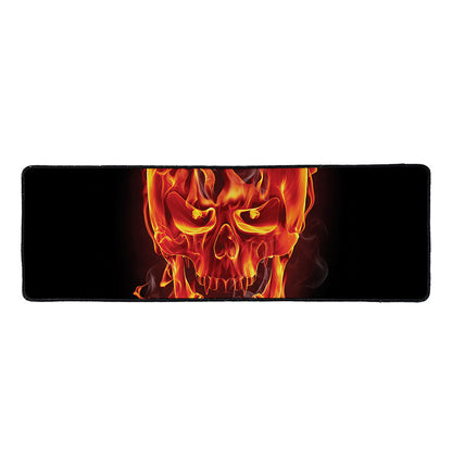 Flaming Evil Skull Print Long Kitchen Mat