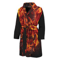 Flaming Evil Skull Print Men's Bathrobe