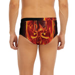 Flaming Evil Skull Print Men's Briefs