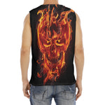 Flaming Evil Skull Print Men's Fitness Tank Top