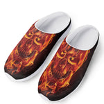 Flaming Evil Skull Print Mesh Casual Shoes